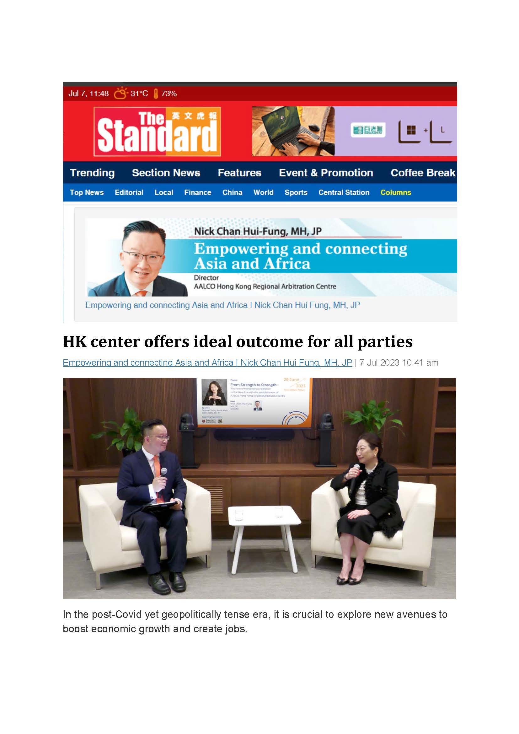 Fireside Chat #1 From Strength to Strength: The Role of Hong Kong Arbitration in the New Era 29 June 2023